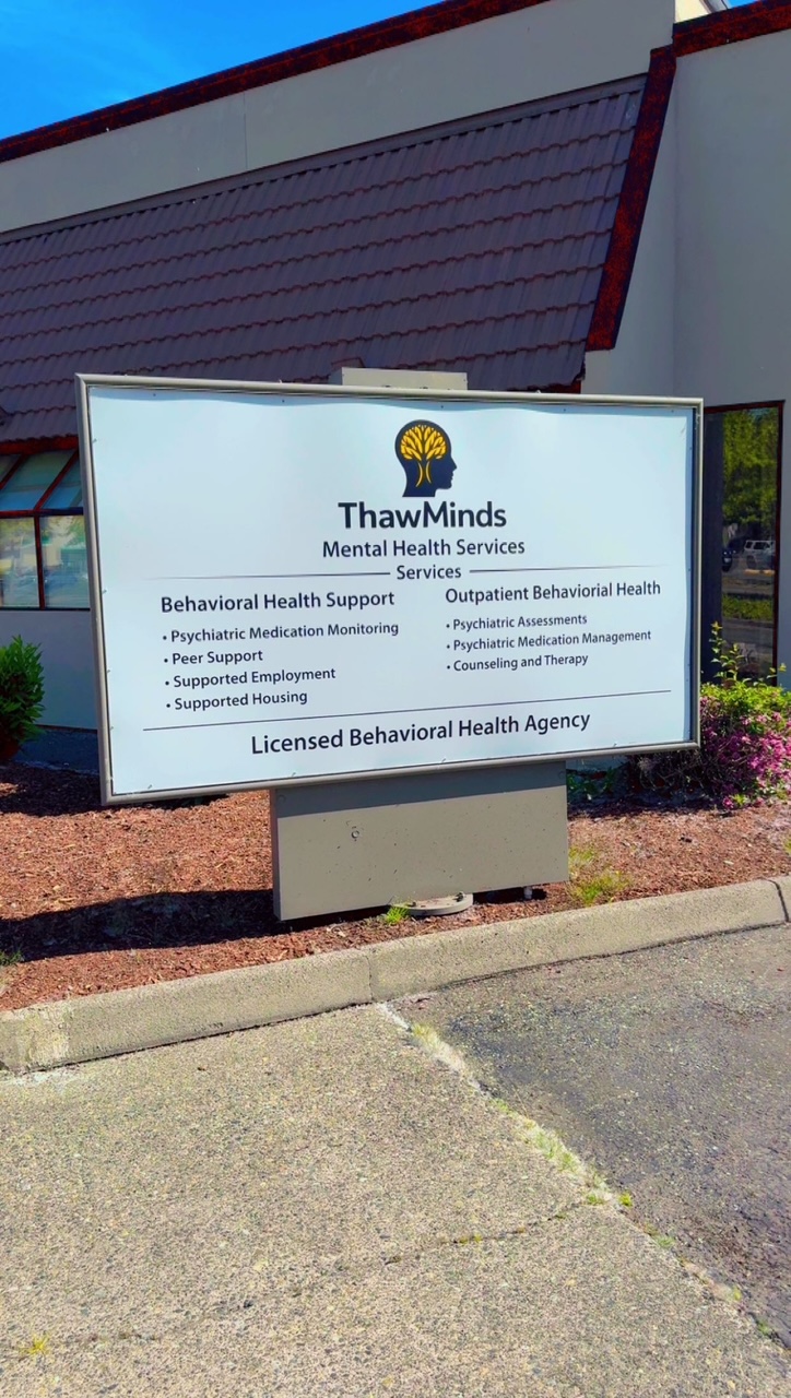 ThawMinds Mental Health Services monument sign